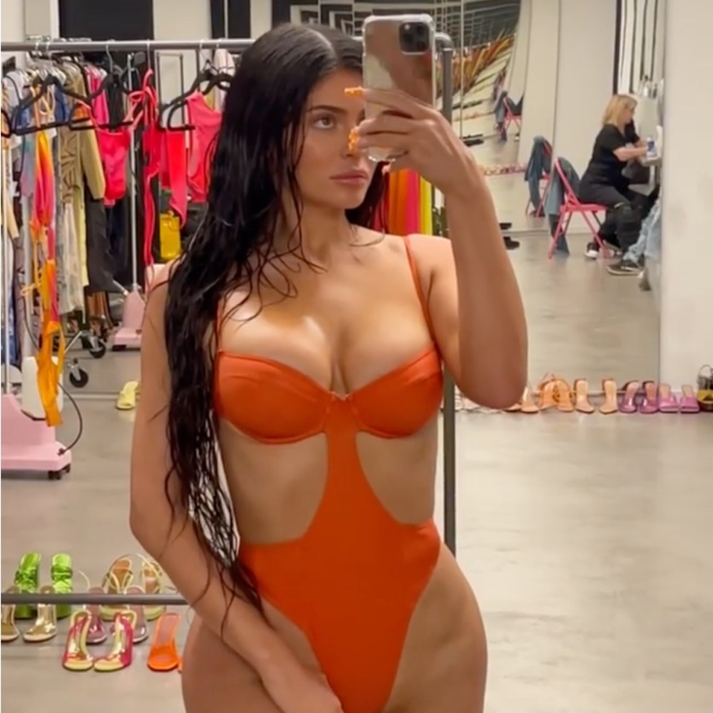 Kylie Swim One Piece Orange Swimsuit NWT - Picture 2 of 2